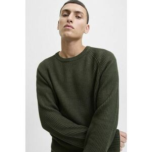 Pulover cu maneci raglan - Verde inchis imagine
