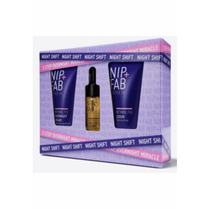 Set NIP+FAB Night Shift Trio: Ser de noapte facial Retinol Fix Extreme 3 % 20 ml + Crema de noapte Retinol Fix 3% - 20 ml + Ser Concentrat Retinol Fix 10 % - 10 ml imagine