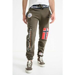 Pantaloni de trening cu aplicatii logo Myer - Kaki imagine
