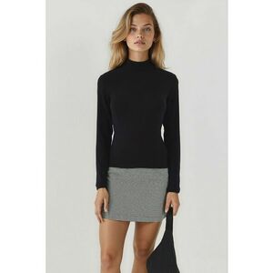 Bluza dama - top tricotat - croiala mulata - negru - jerseu imagine