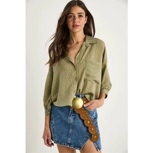 Camasa dama LUCCI - dungi texturate - verde - viscoza si nylon imagine
