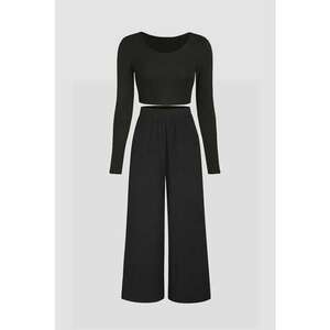 Compleu dama - slim fit - negru - jerseu imagine