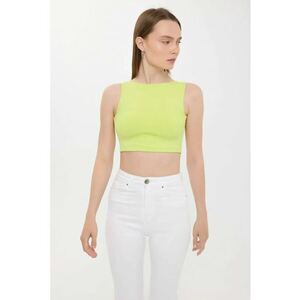 Top crop uni - cu decolteu barcuta imagine