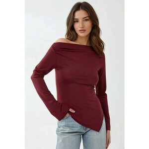 Bluza asimetrica uni cu maneci lungi imagine