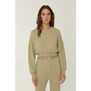 Hanorac dama crop - verde - bumbac - regular fit imagine