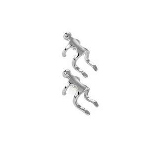Cercei argintii - ear cuff - forma umana - Dagmar C7 - imagine