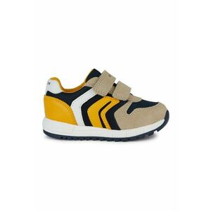Pantofi sport cu velcro si garnituri din piele intoarsa - Galben/Maro taupe deschis imagine