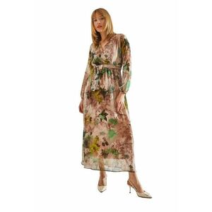 Rochie maxi dama HiCCUP - decolteu in V - imprimeu floral - tul - multicolor imagine