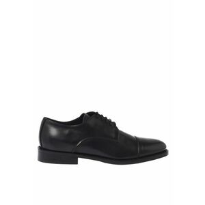 Pantofi din piele cu aplicatie cap-toe - Negru imagine