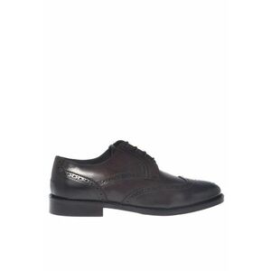 Pantofi brogue din piele cu model uni - Maro imagine