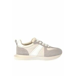 Pantofi sport cu insertii din piele si piele intoarsa - Crem imagine