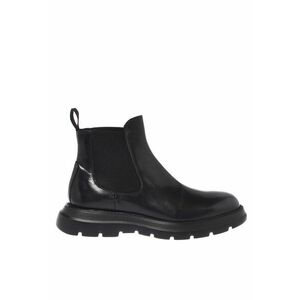 Ghete Chelsea din piele - Negru imagine