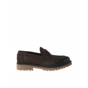 Pantofi loafer din piele nabuc - Maro inchis imagine