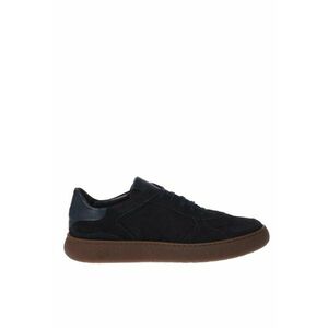 Pantofi sport din piele intoarsa cu insertii din piele - Albastru imagine