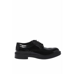 Pantofi derby din piele lacuita - Negru imagine