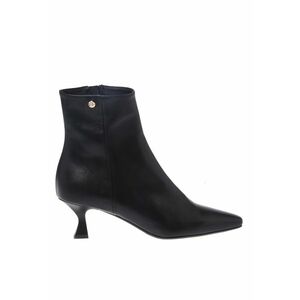 Botine de piele cu varf patrat - Negru imagine