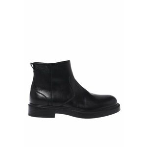 Ghete din piele cu varf rotund - Negru imagine
