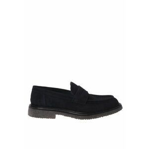 Pantofi loafer din piele intoarsa cu model uni - Albastru imagine