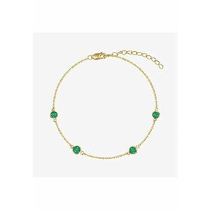 Bratara din argint Birthstone Golden May - Onix Verde imagine