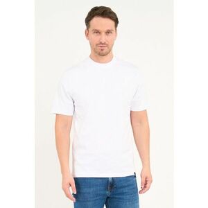 Tricou cu decolteu la baza gatului si logo - Alb imagine