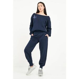 Bluza lejera de trening cu decolteu pe umeri - Bleumarin imagine