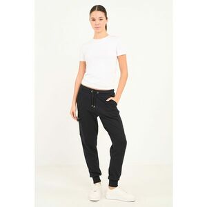 Pantaloni conici de trening cu snur - Negru imagine