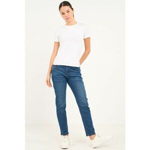 Blugi slim fit cu talie medie - Albastru imagine