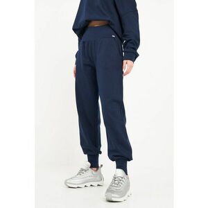 Pantaloni uni de trening cu talie inalta - Bleumarin imagine