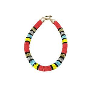 Colier multicolor - cu margelute - stil african - Caspian C14 - imagine