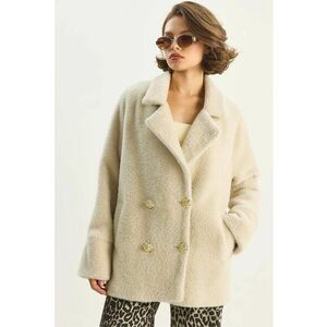 Palton dama bej natural - textil - Bej Natural imagine