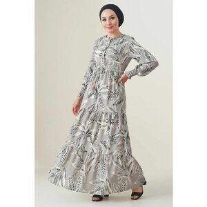 Rochie maxi dama - HiCCUP - viscoza - decolteu rotund - bej - Piatra Naturala imagine
