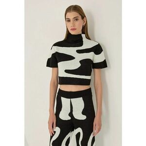 Pulover dama abstract - Negru imagine