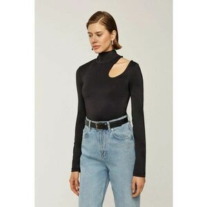 Bluza dama - guler inalt - negru - poliester - Negru imagine