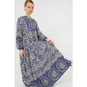 Rochie maxi cu decolteu in V HiCCUP - Albastru inchis imagine