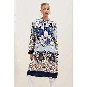 Rochie midi HiCCUP brodata bleumarin - Albastru marin imagine