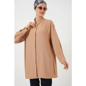 Camasa HiCCUP - Relaxed Fit - cu maneca lunga - maro - textil imagine