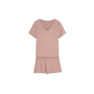 Pijamale de dama Raina roz prafuit - Geometric imagine