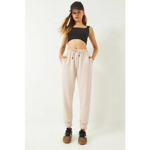 Pantaloni dama - pantaloni croiala relaxata - bej - Bej Natural imagine