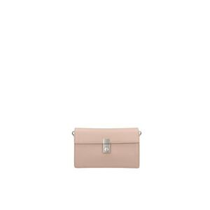 Geanta crossbody de piele cu clapa si bareta detasabila Valoria - Roz pal imagine