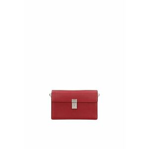 Geanta crossbody de piele cu clapa si bareta detasabila Valoria - Rosu inchis imagine