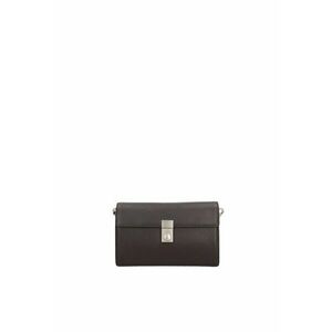 Geanta crossbody de piele cu clapa si bareta detasabila Valoria - Maro inchis imagine