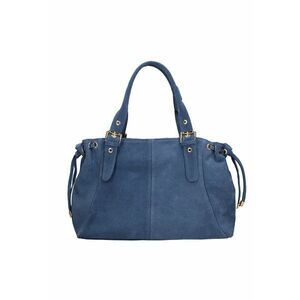 Geanta de piele intoarsa cu doua compartimente - Albastru pastel imagine