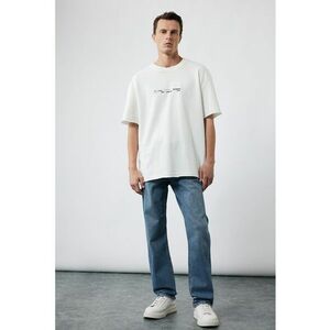 Tricou lejer cu text - Alb optic imagine