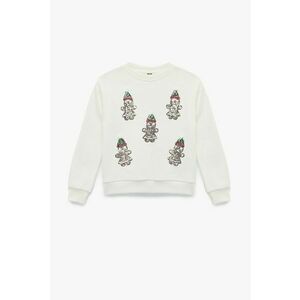 Bluza de trening din amestec de bumbac cu paiete - Rosu/Alb/Verde imagine