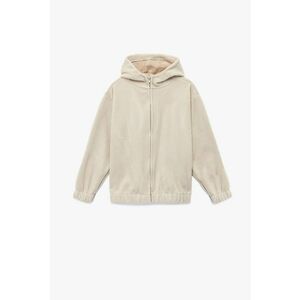 Bluza de trening cu gluga - fermoar si snur - Bej imagine