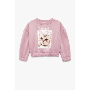 Bluza de trening cu maneci cazute - Alb/Maro/Roz prafuit imagine