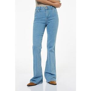 Blugi cu croiala bootcut si talie inalta - Albastru pastel imagine