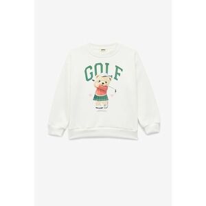 Bluza de trening din amestec de bumbac cu imprimeu grafic - Alb/Verde/Bej imagine