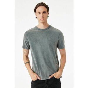 Tricou regular fit cu model uni - Gri inchis imagine