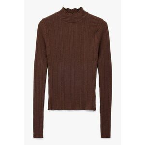 Pulover uni slim fit - Maro inchis imagine